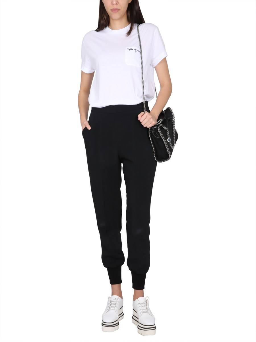 STELLA McCARTNEY PANTALONE IN LANA CON ELASTICO