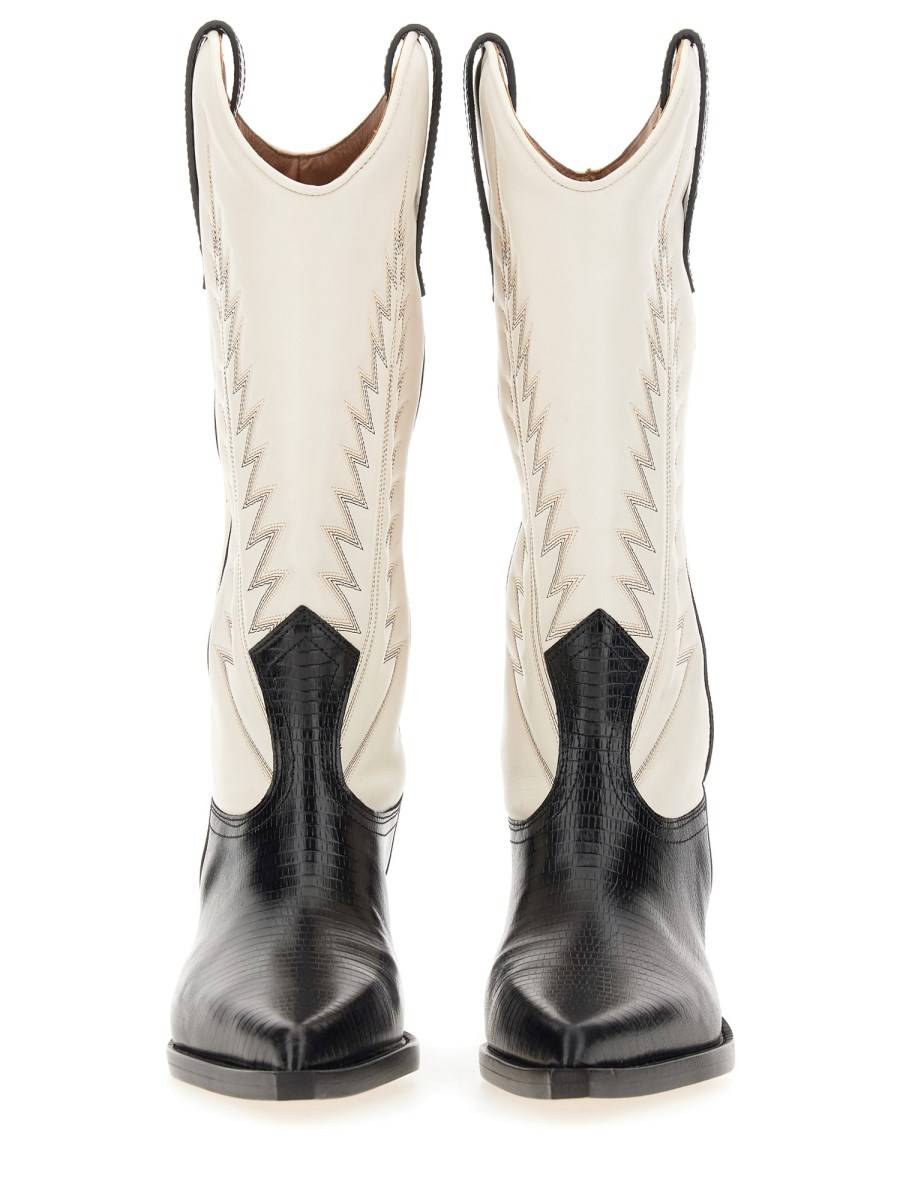 PARIS TEXAS STIVALE COWBOY ROSARIO IN PELLE RICAMATA