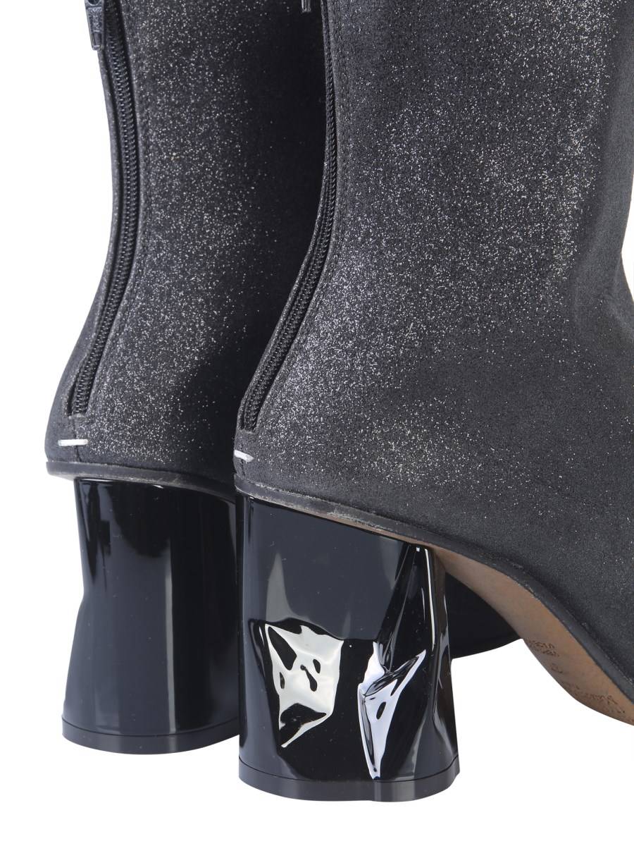 MAISON MARGIELA STIVALE IN GLITTER CON TACCO CRUSHED