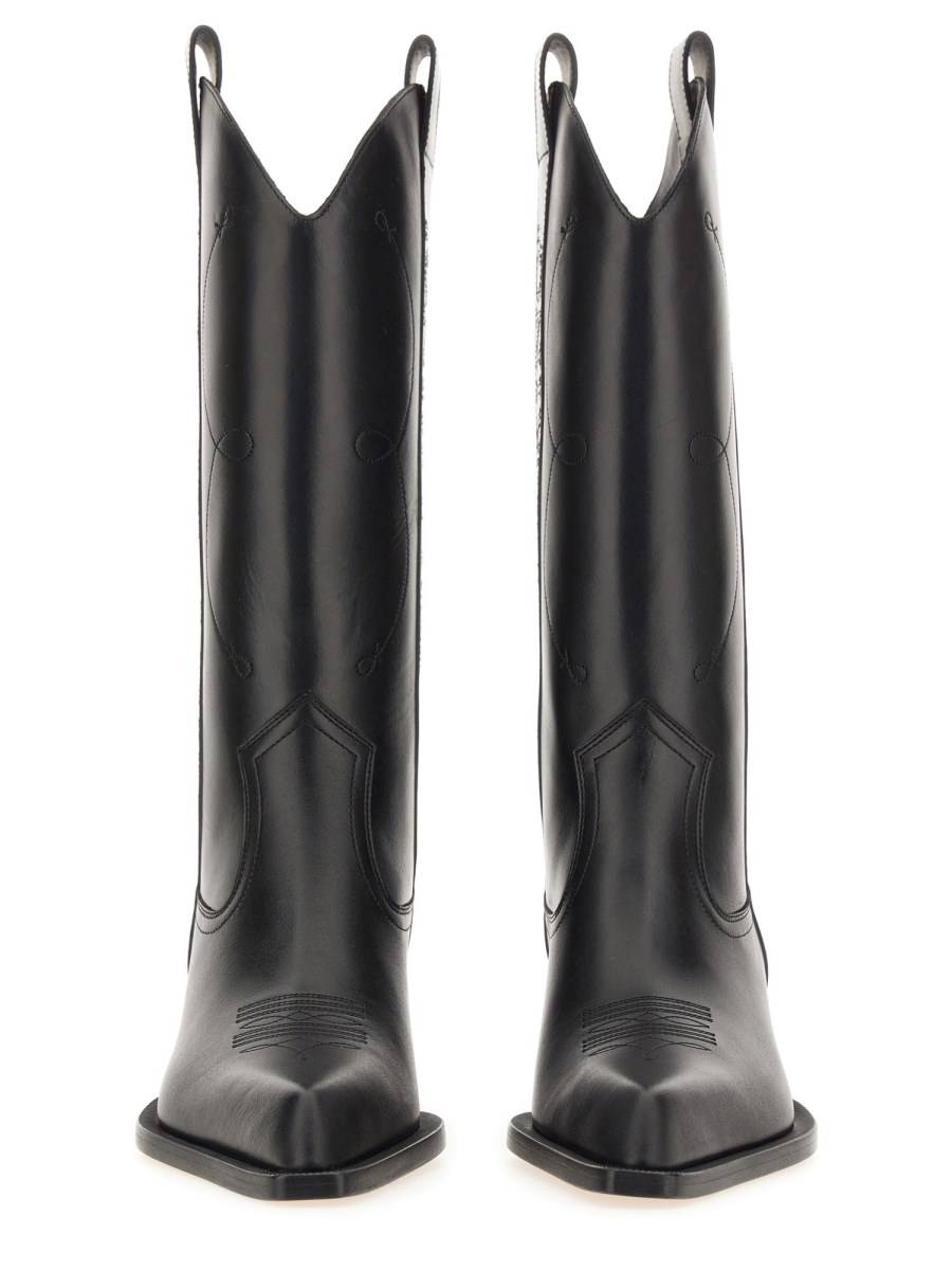 OFF-WHITE STIVALE TEXANO IN PELLE CON IMPUNTURA FOR WALKING