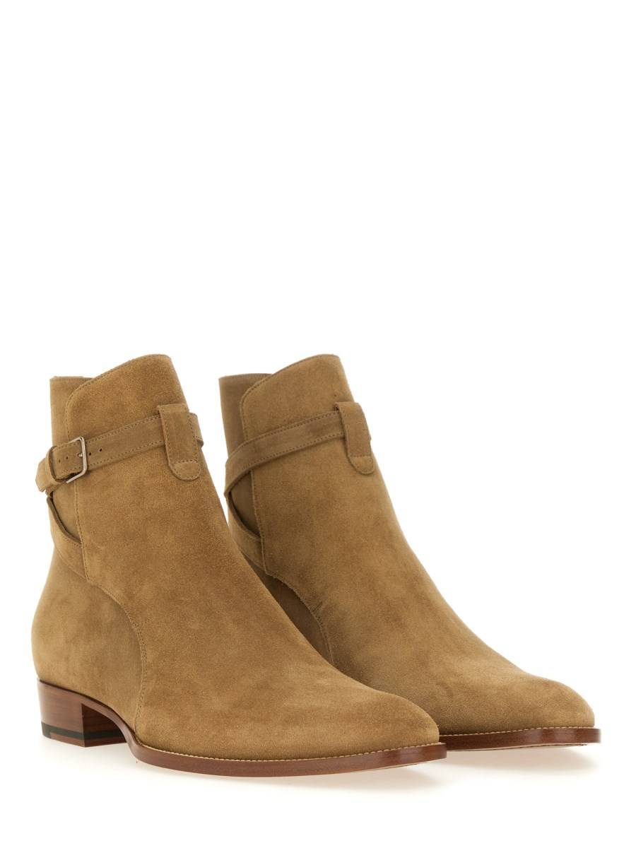 SAINT LAURENT STIVALE WYATT 30 JODHPUR IN PELLE SUEDE