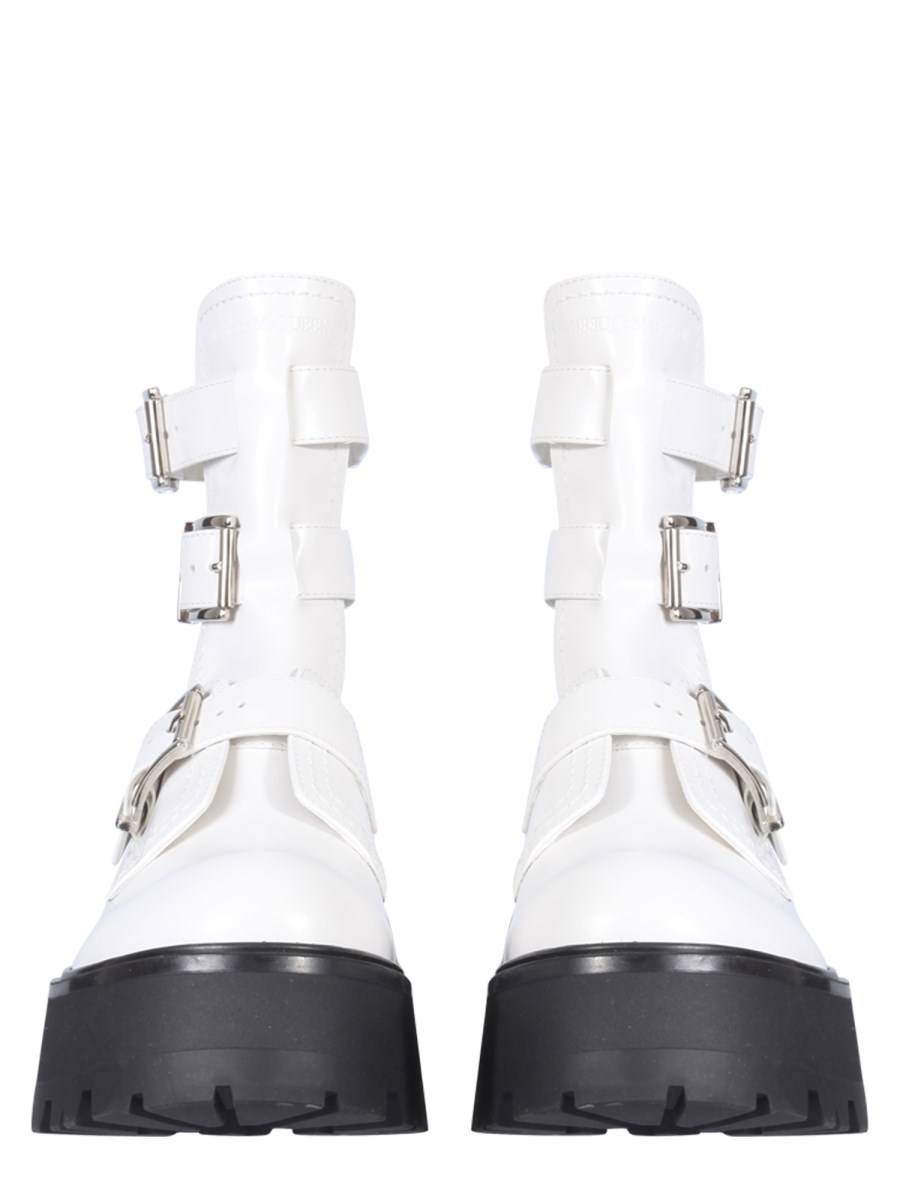 ALEXANDER McQUEEN STIVALETTO RAVE IN PELLE CON FIBBIE