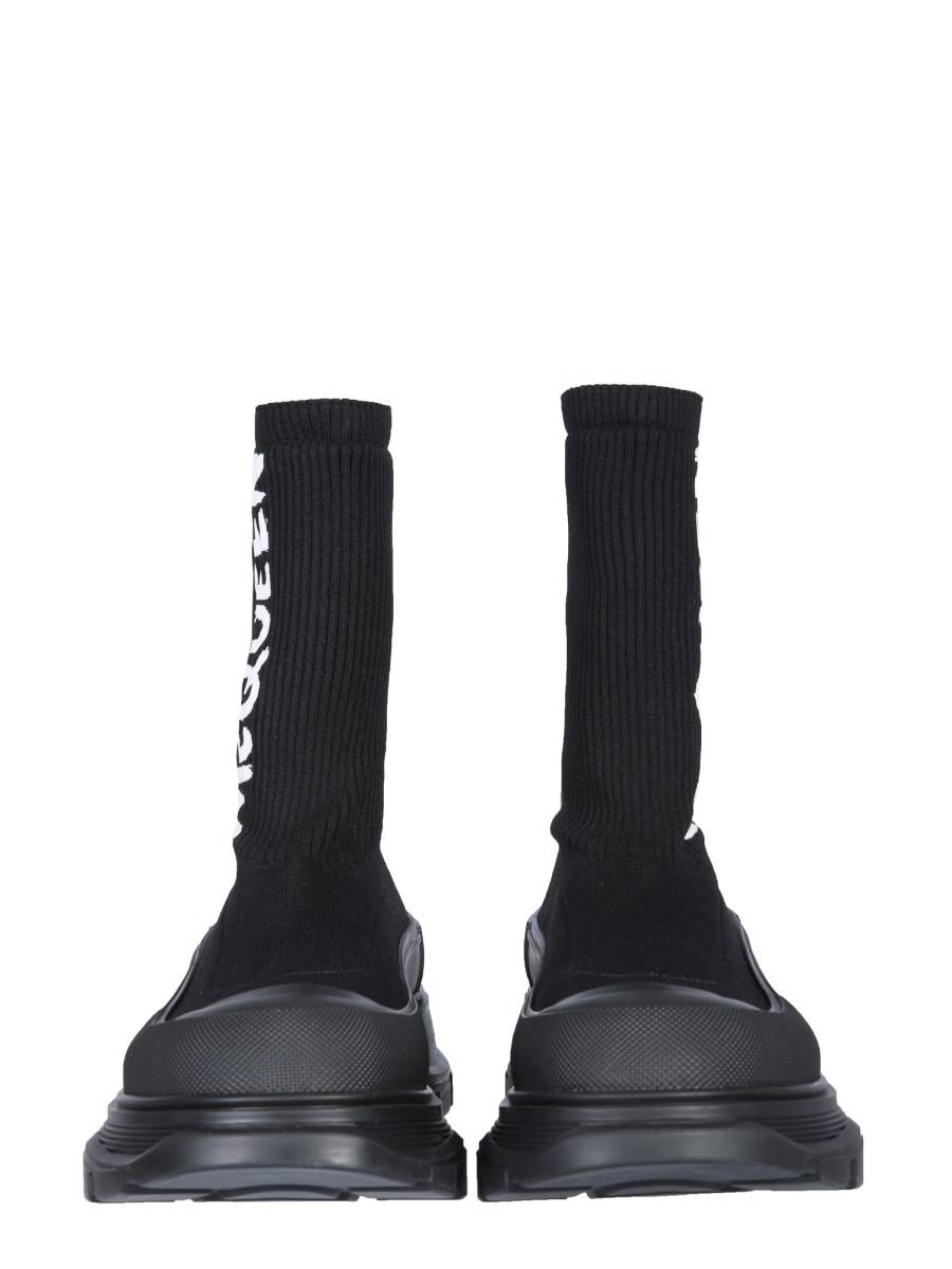 ALEXANDER McQUEEN STIVALETTO TREAD SLICK IN MAGLIA A COSTE