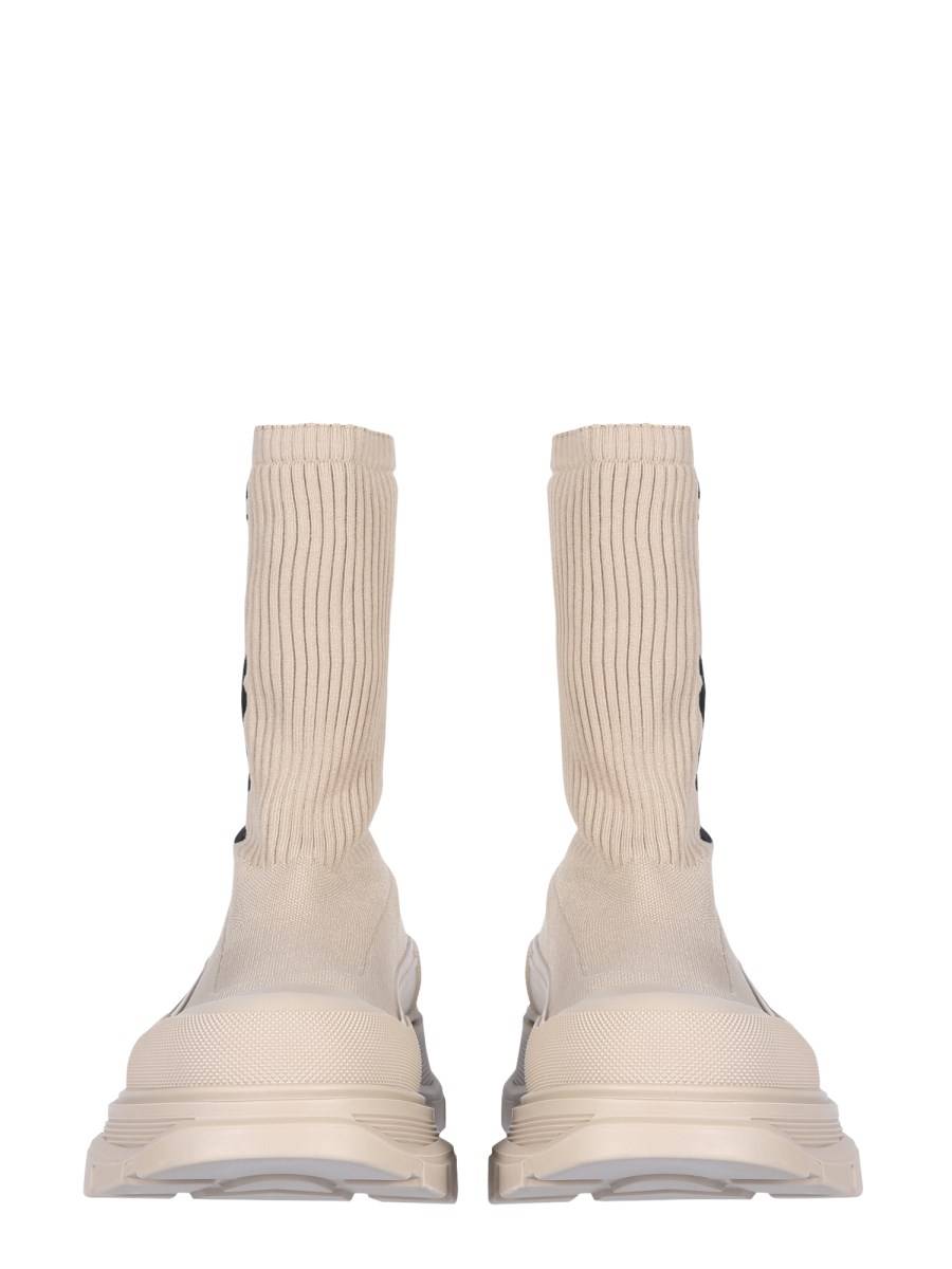 ALEXANDER McQUEEN STIVALETTO TREAD SLICK IN MAGLIA A COSTE