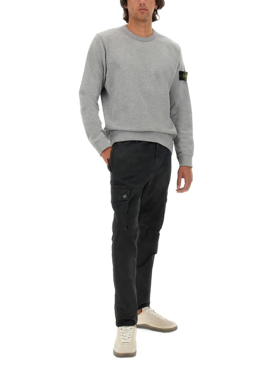 STONE ISLAND FELPA IN COTONE CON LOGO