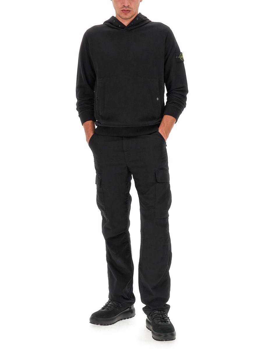 STONE ISLAND FELPA IN COTONE CON LOGO