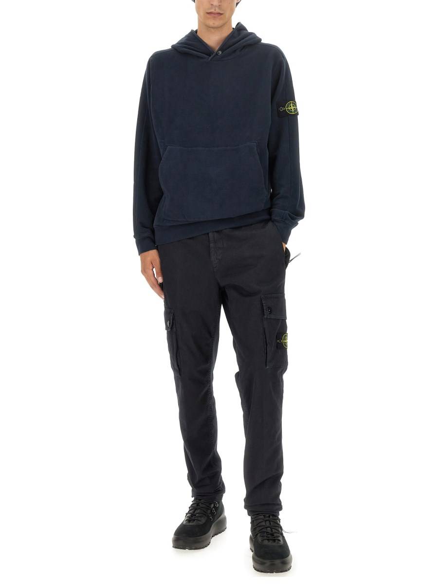 STONE ISLAND FELPA IN COTONE CON LOGO