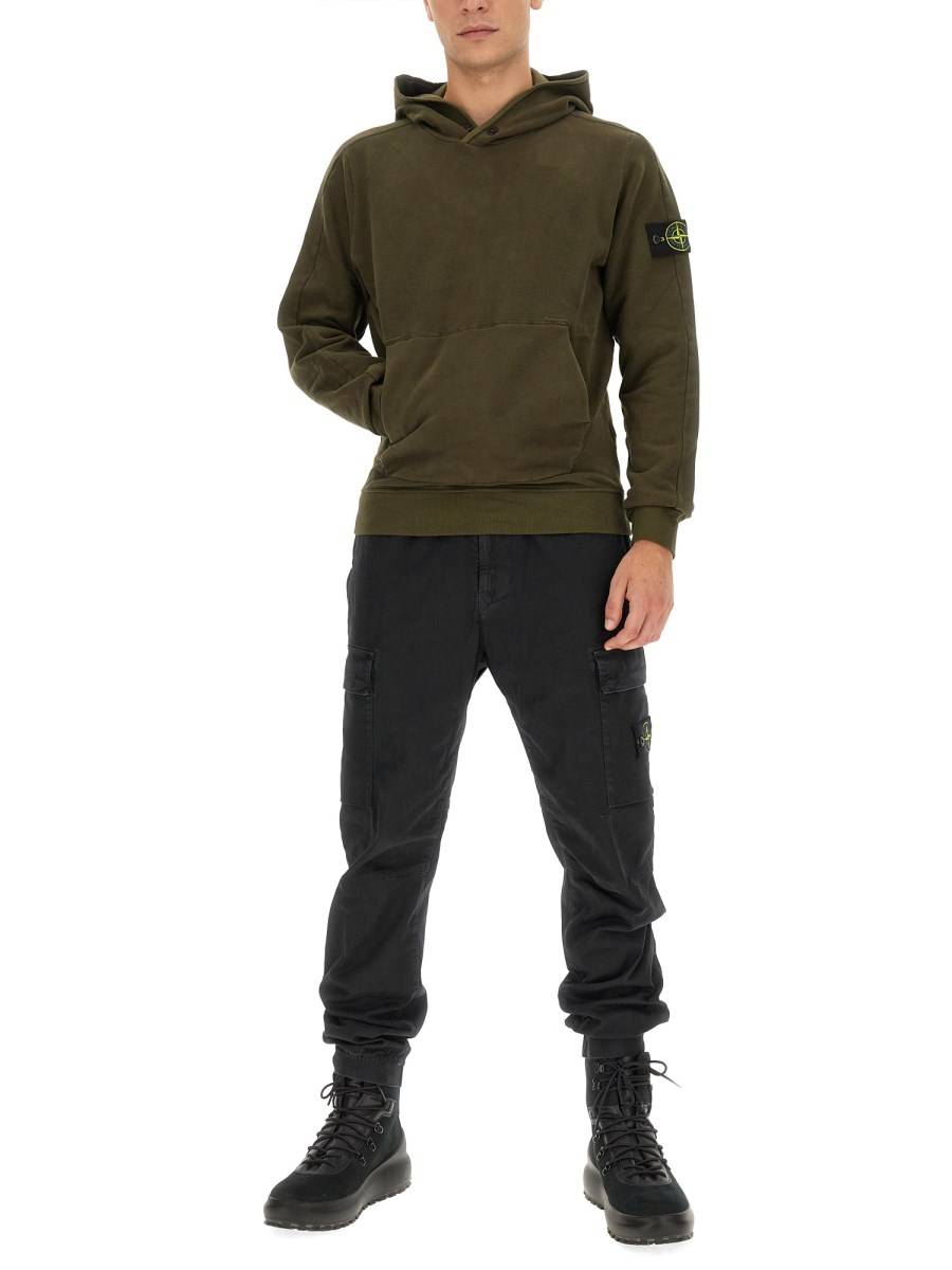STONE ISLAND FELPA IN COTONE CON LOGO