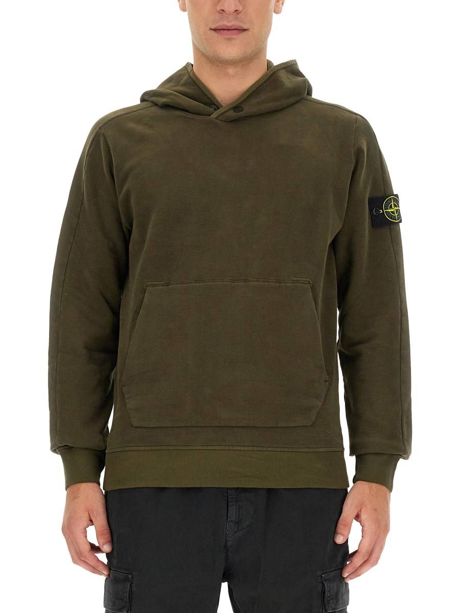 STONE ISLAND FELPA IN COTONE CON LOGO
