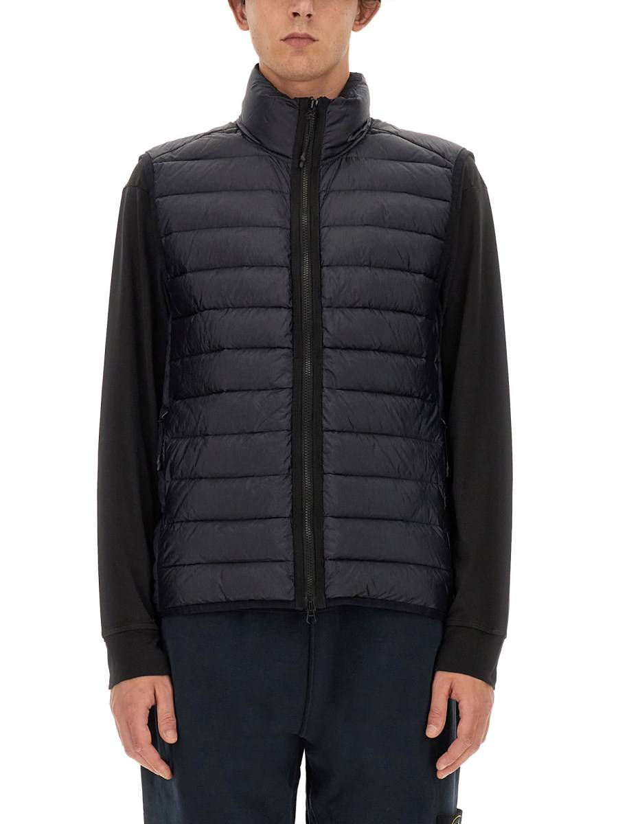 STONE ISLAND GILET PIUMINO CON LOGO