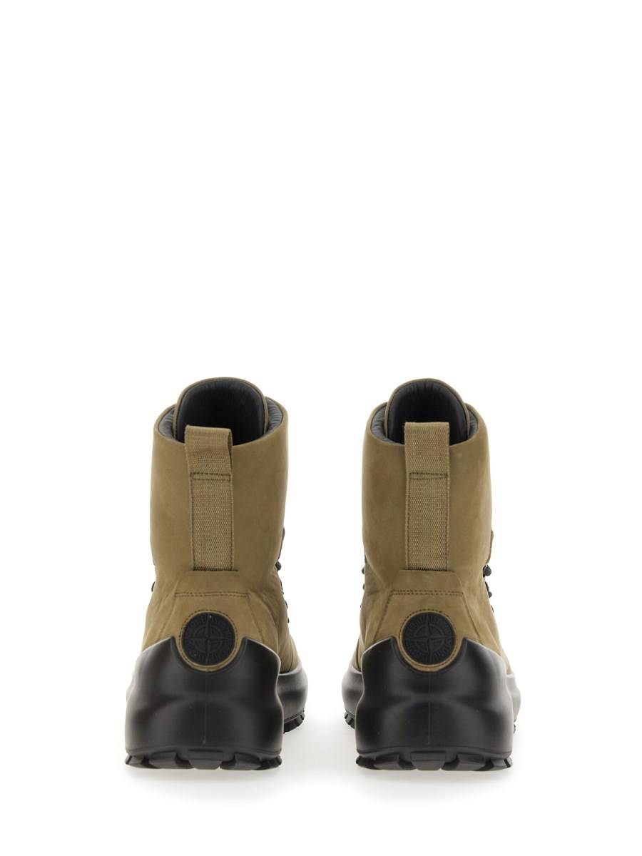 STONE ISLAND STIVALETTO HIKING STRINGATO IN PELLE