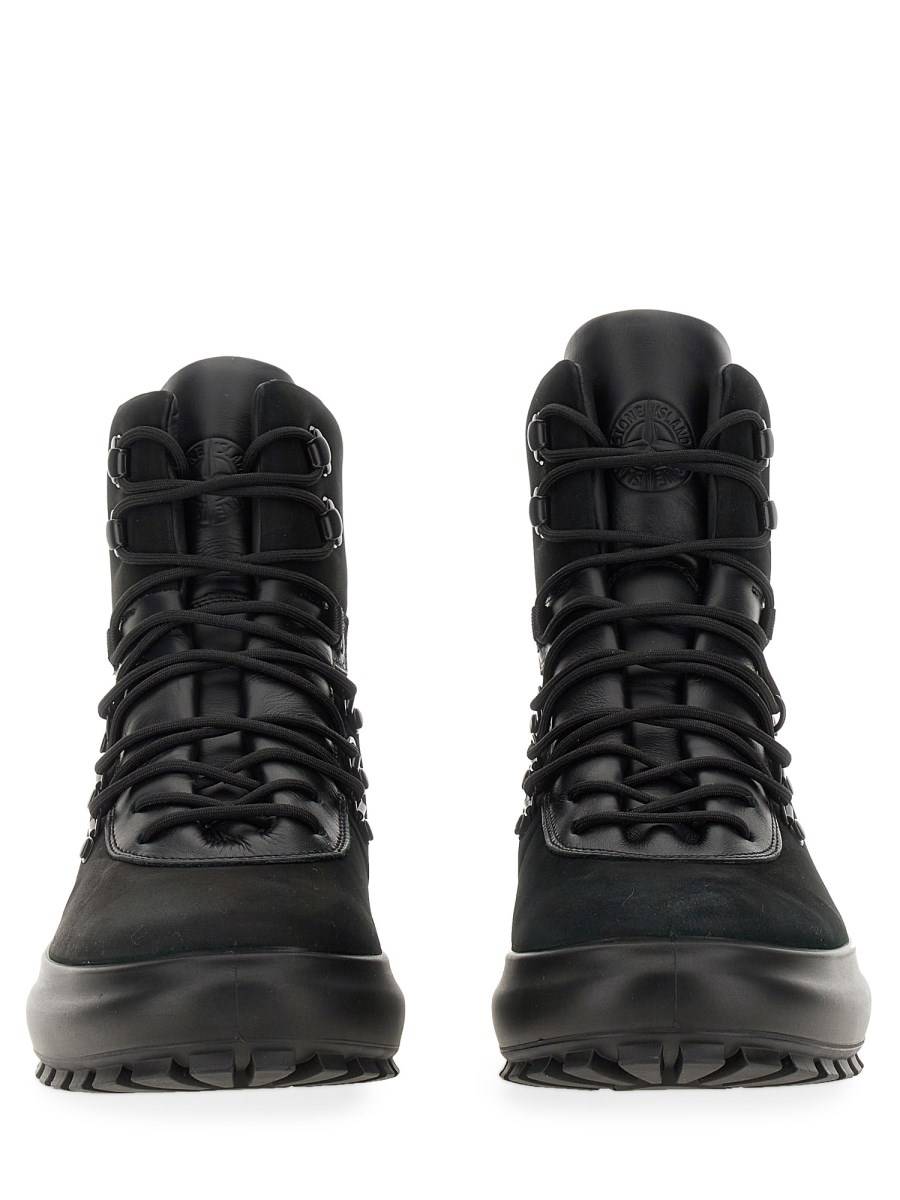 STONE ISLAND STIVALETTO IN SUEDE E PELLE