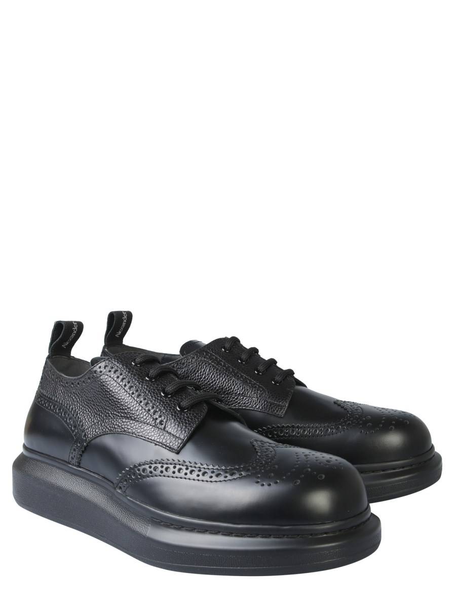ALEXANDER McQUEEN STRINGATA DERBY BIG SOLE IN PELLE