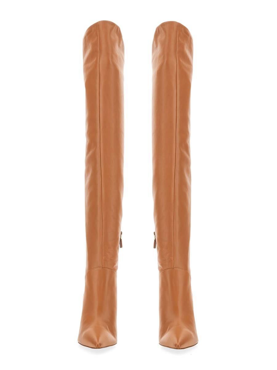 STUART WEITZMAN STIVALE SALOON 100 WEDGE IN PELLE