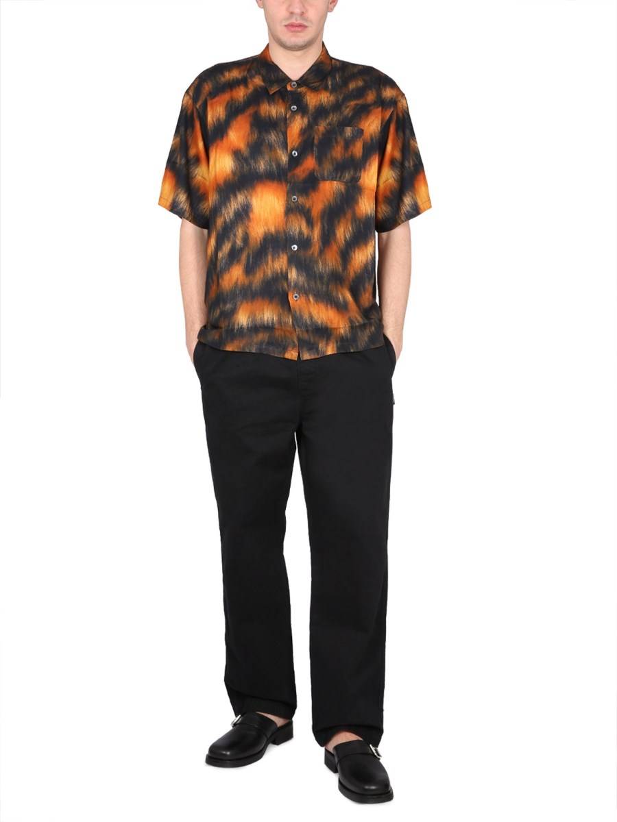 STUSSY CAMICIA IN VISCOSA CON STAMPA PELLICCIA