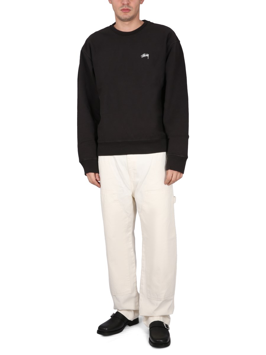 STUSSY FELPA IN COTONE CON RICAMO LOGO