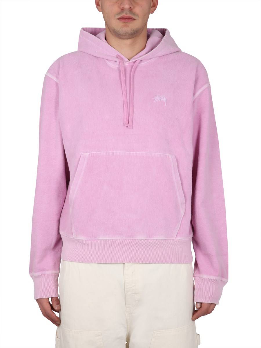 STUSSY FELPA IN COTONE CON RICAMO LOGO