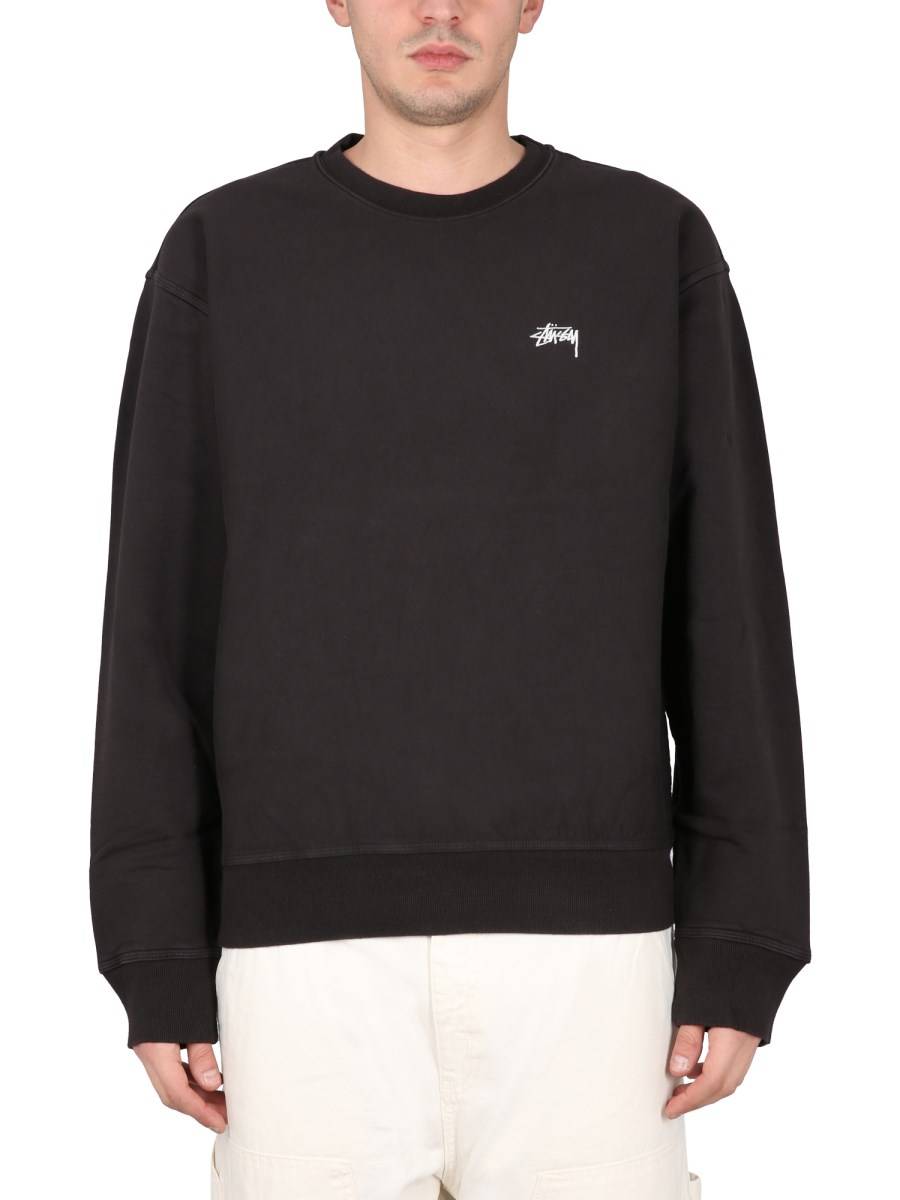 STUSSY FELPA IN COTONE CON RICAMO LOGO