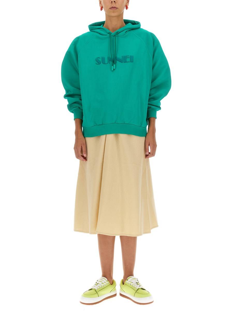 SUNNEI FELPA IN COTONE CON RICAMO LOGO