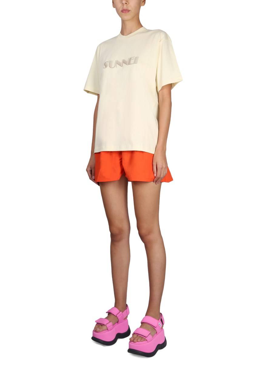 SUNNEI T-SHIRT IN JERSEY DI COTONE CON RICAMO LOGO