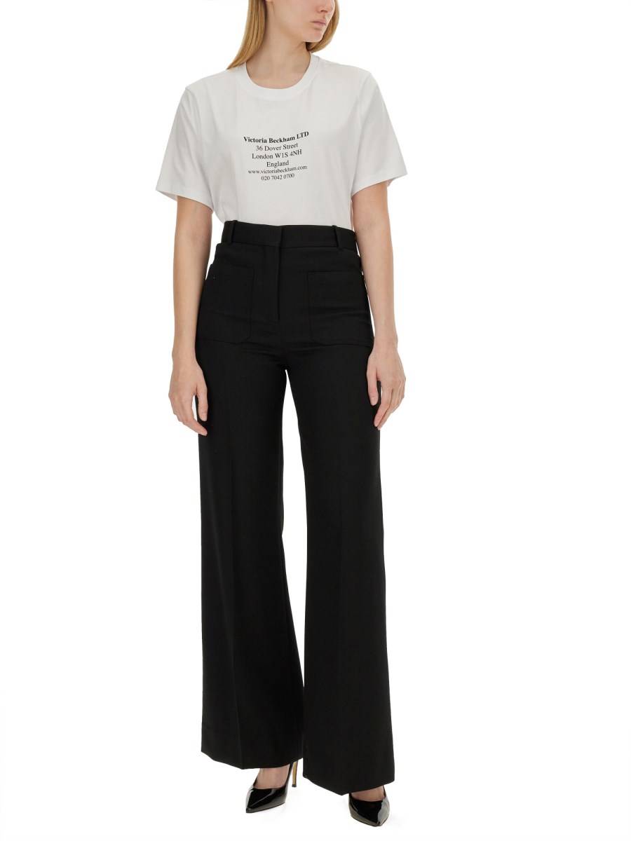 VICTORIA BECKHAM T-SHIRT "ADDRESS" IN JERSEY DI COTONE