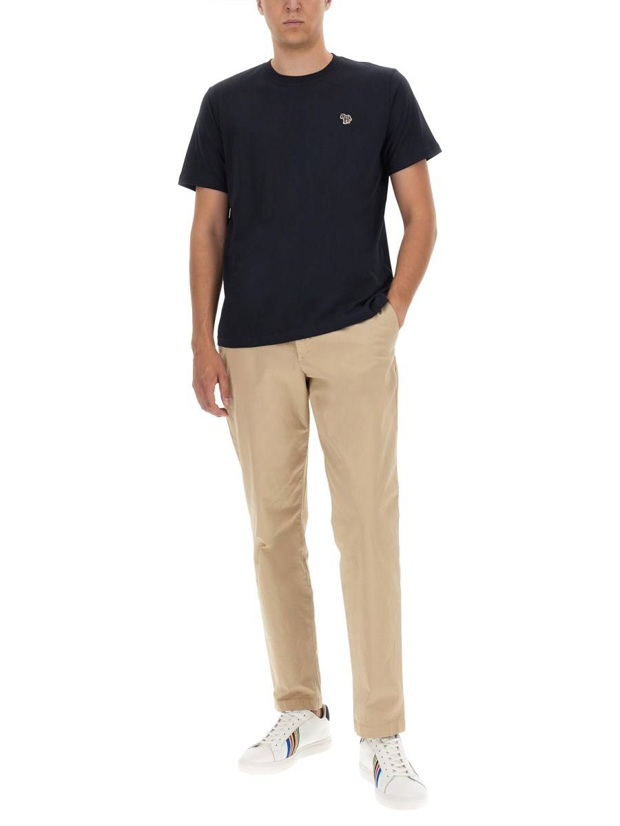 PS BY PAUL SMITH T-SHIRT CON PATCH ZEBRA IN JERSEY DI COTONE
