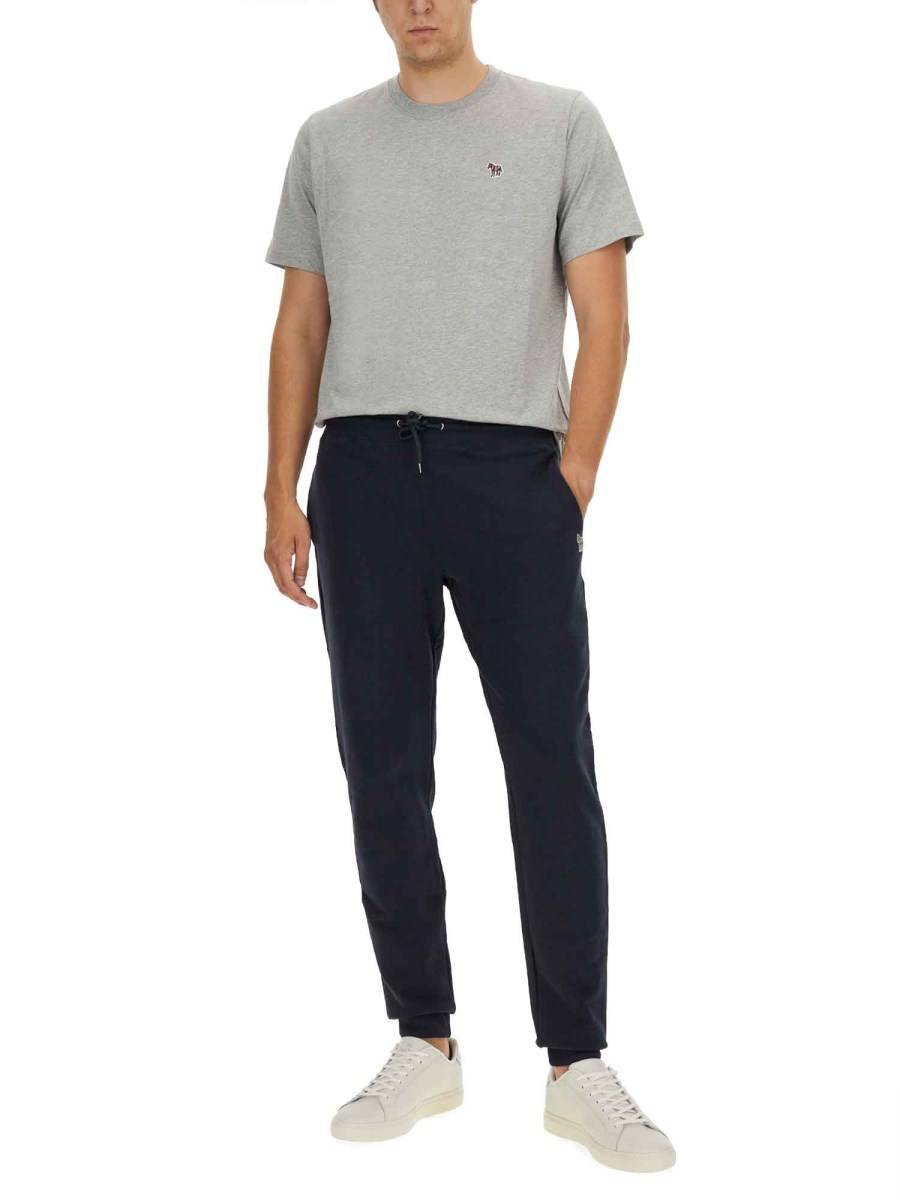 PS BY PAUL SMITH T-SHIRT CON PATCH ZEBRA IN JERSEY DI COTONE