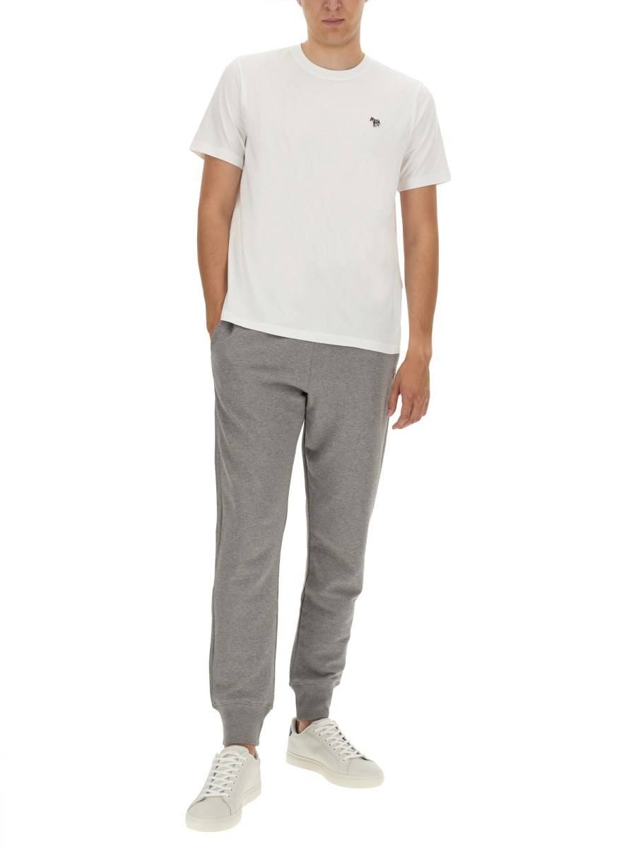 PS BY PAUL SMITH T-SHIRT CON PATCH ZEBRA IN JERSEY DI COTONE