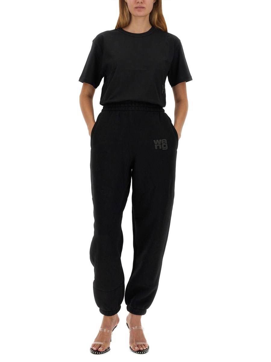 ALEXANDERWANG.T T-SHIRT ESSENTIAL IN JERSEY DI COTONE CON LOGO PUFF