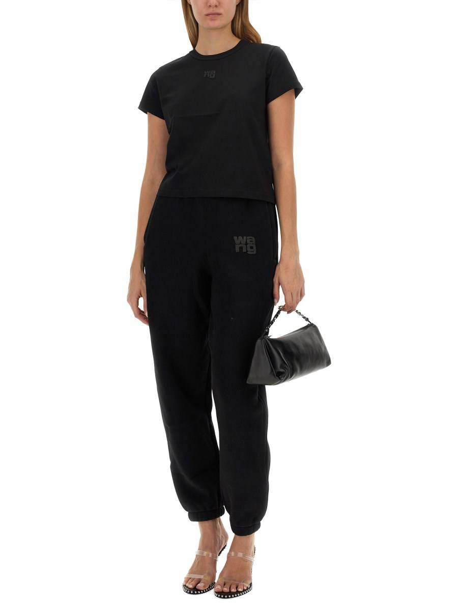 ALEXANDERWANG.T T-SHIRT ESSENTIAL SHRUNK IN COTONE CON LOGO PUFF
