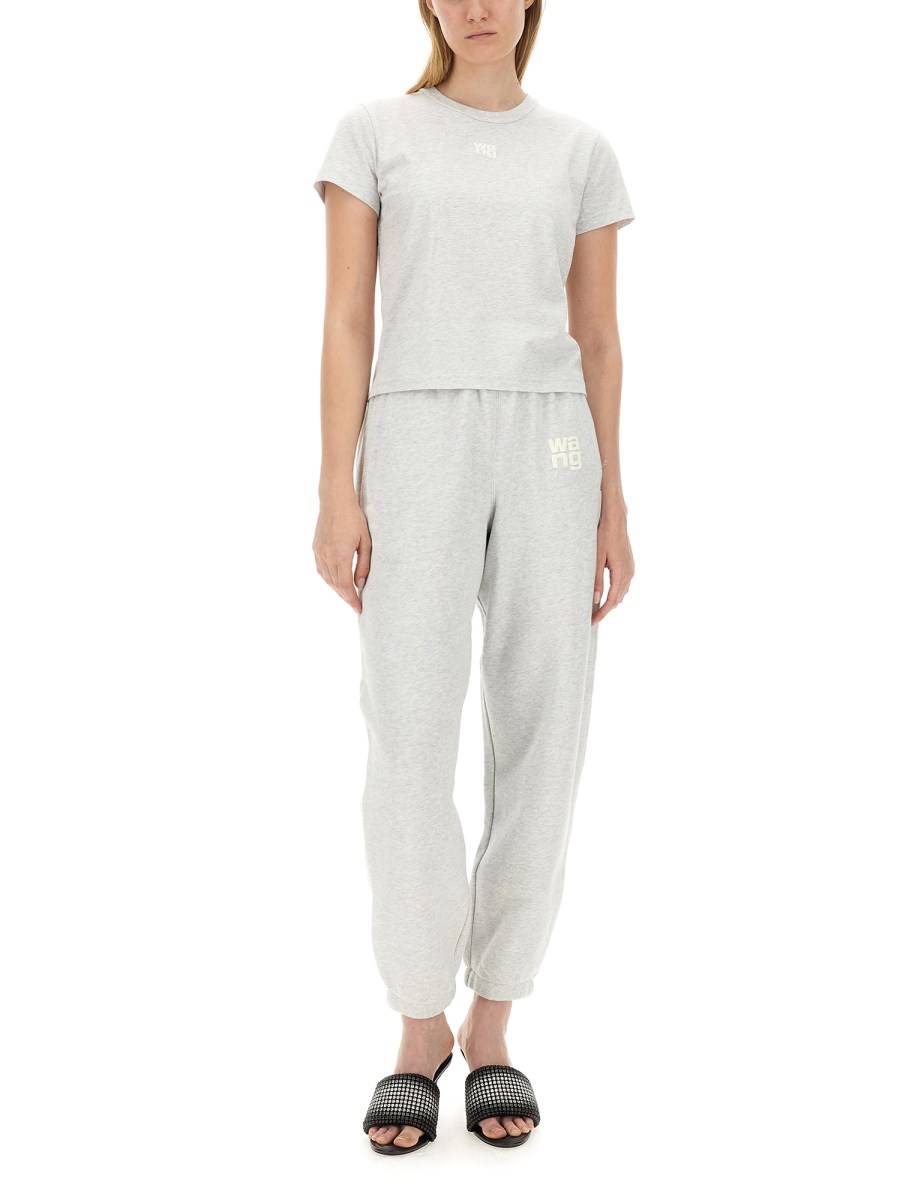 ALEXANDERWANG.T T-SHIRT ESSENTIAL SHRUNK IN COTONE CON LOGO PUFF