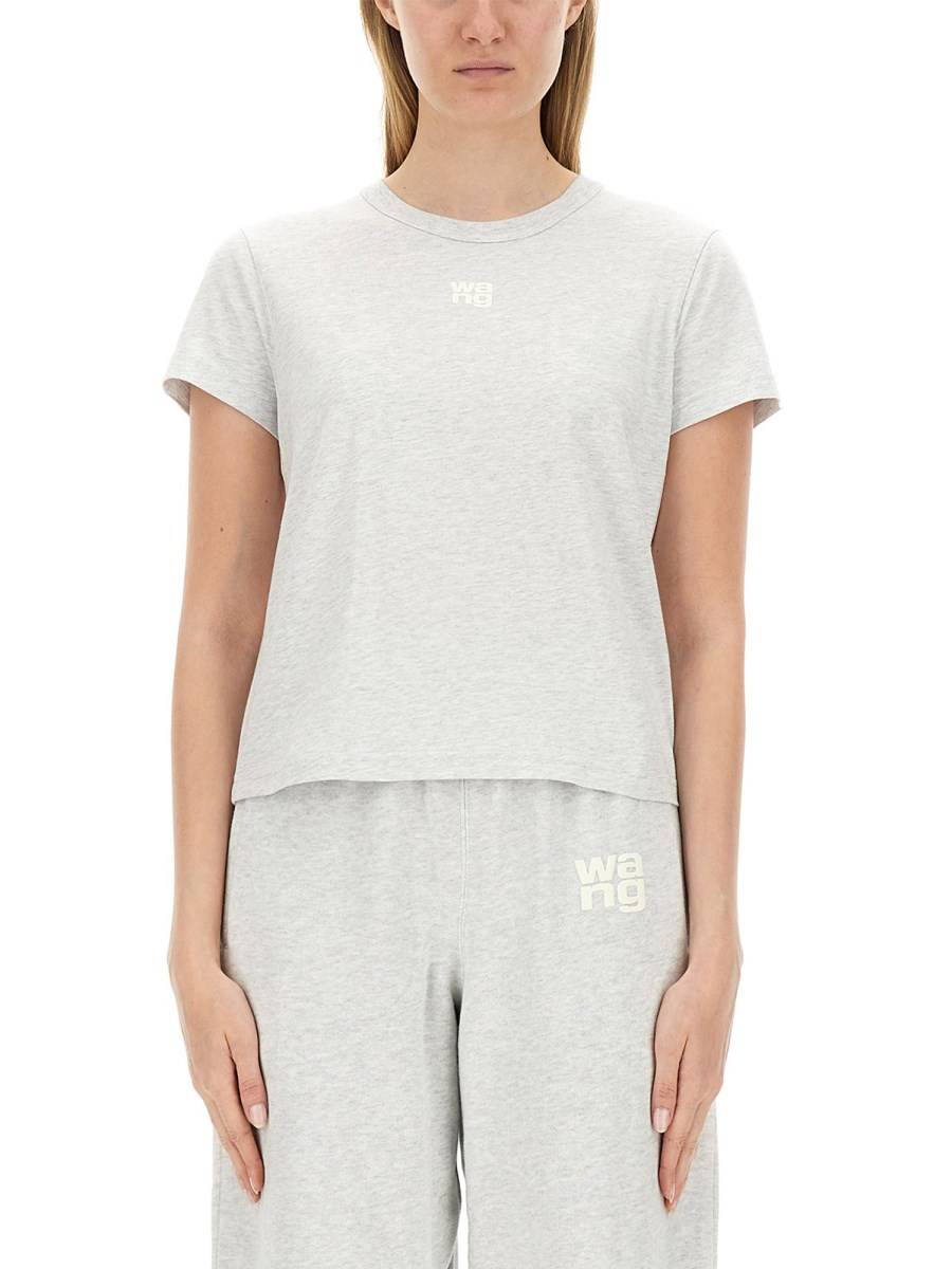 ALEXANDERWANG.T T-SHIRT ESSENTIAL SHRUNK IN COTONE CON LOGO PUFF