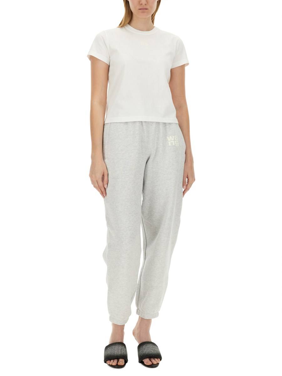 ALEXANDERWANG.T T-SHIRT ESSENTIAL SHRUNK IN COTONE CON LOGO PUFF
