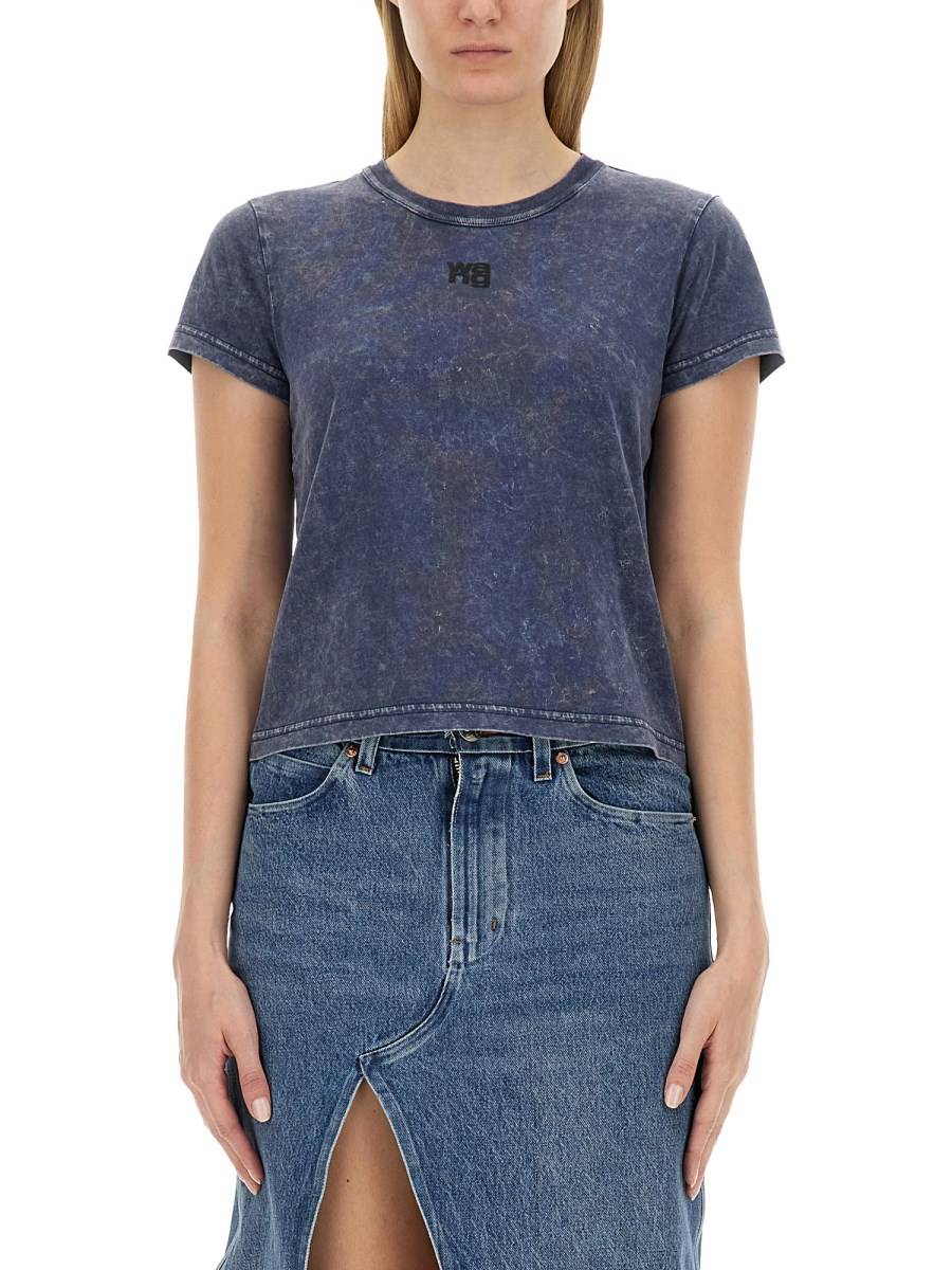 ALEXANDERWANG.T T-SHIRT ESSENTIAL SHRUNK IN COTONE CON LOGO PUFF