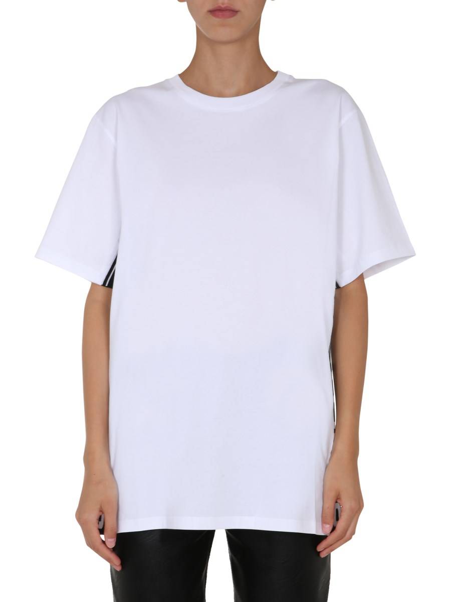 STELLA McCARTNEY T-SHIRT GIROCOLLO IN COTONE CON BANDA 23 OLD BOND