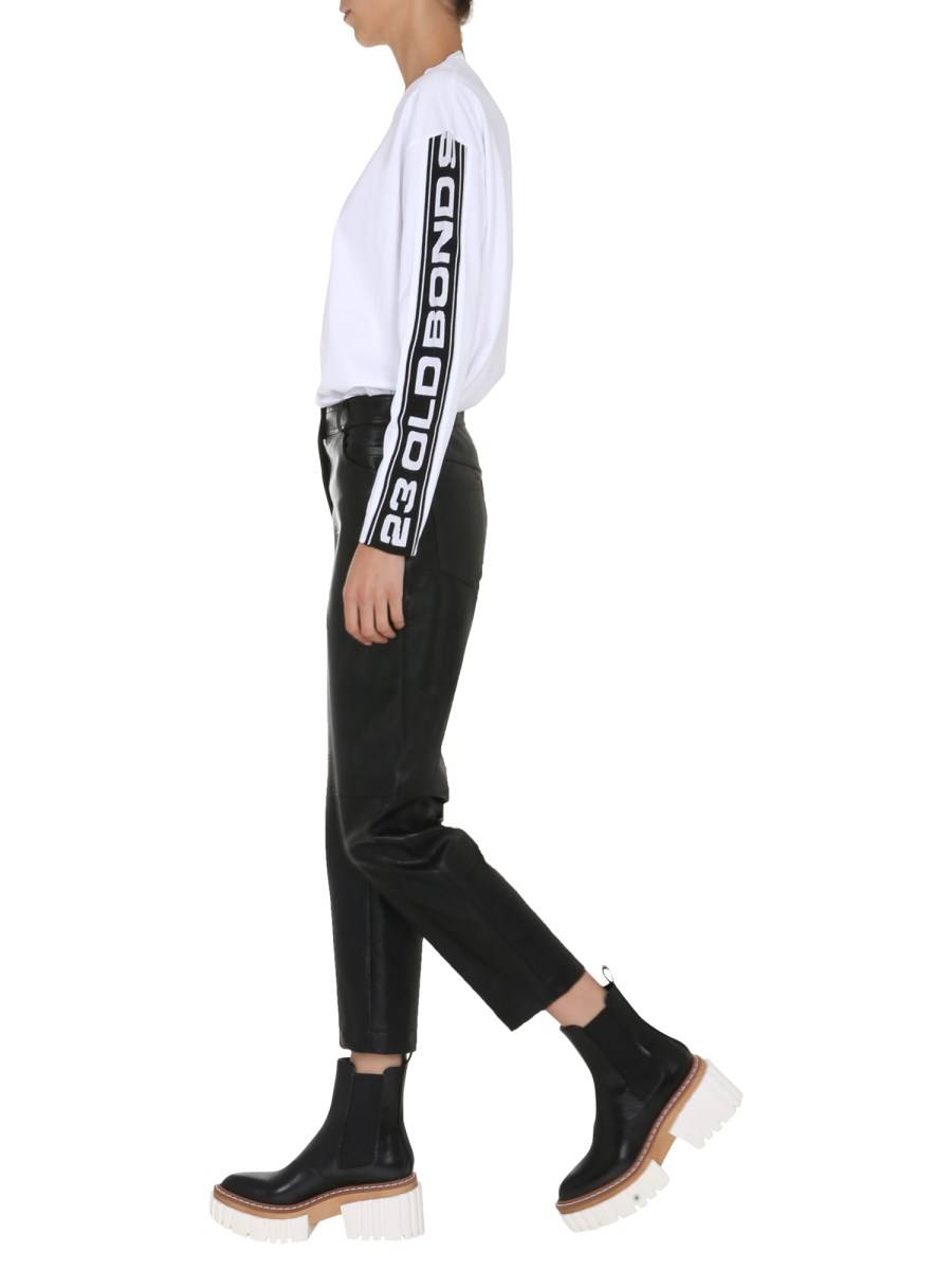 STELLA McCARTNEY T-SHIRT GIROCOLLO IN COTONE CON BANDA 23 OLD BOND