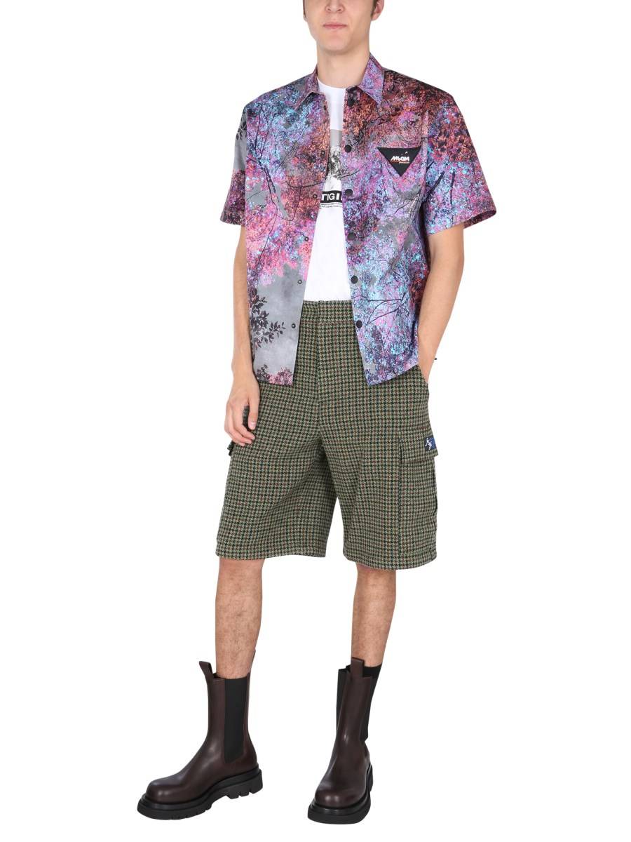 MSGM T-SHIRT GIROCOLLO IN COTONE CON STAMPA VERTIGINE