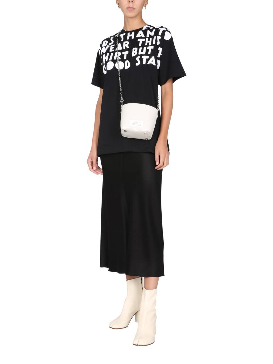 MAISON MARGIELA T-SHIRT GIROCOLLO IN JERSEY DI COTONE CON STAMPA