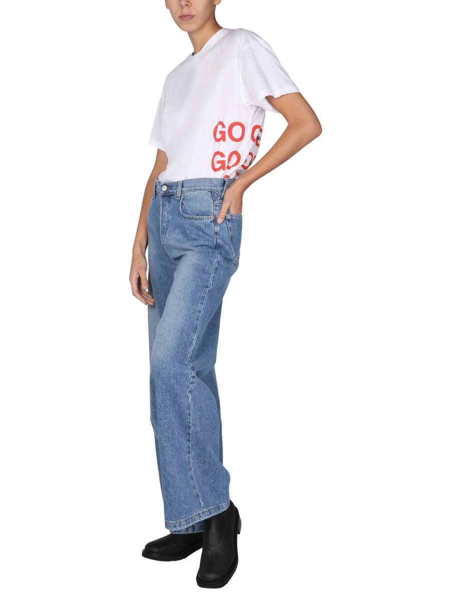 ÊTRE CÉCILE T-SHIRT GIROCOLLO IN JERSSEY DI COTONE CON STAMPA LOGO