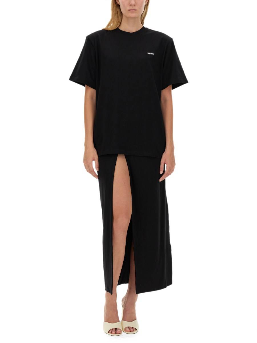 ROTATE BIRGER CHRISTENSEN T-SHIRT IN COTONE CON LOGO
