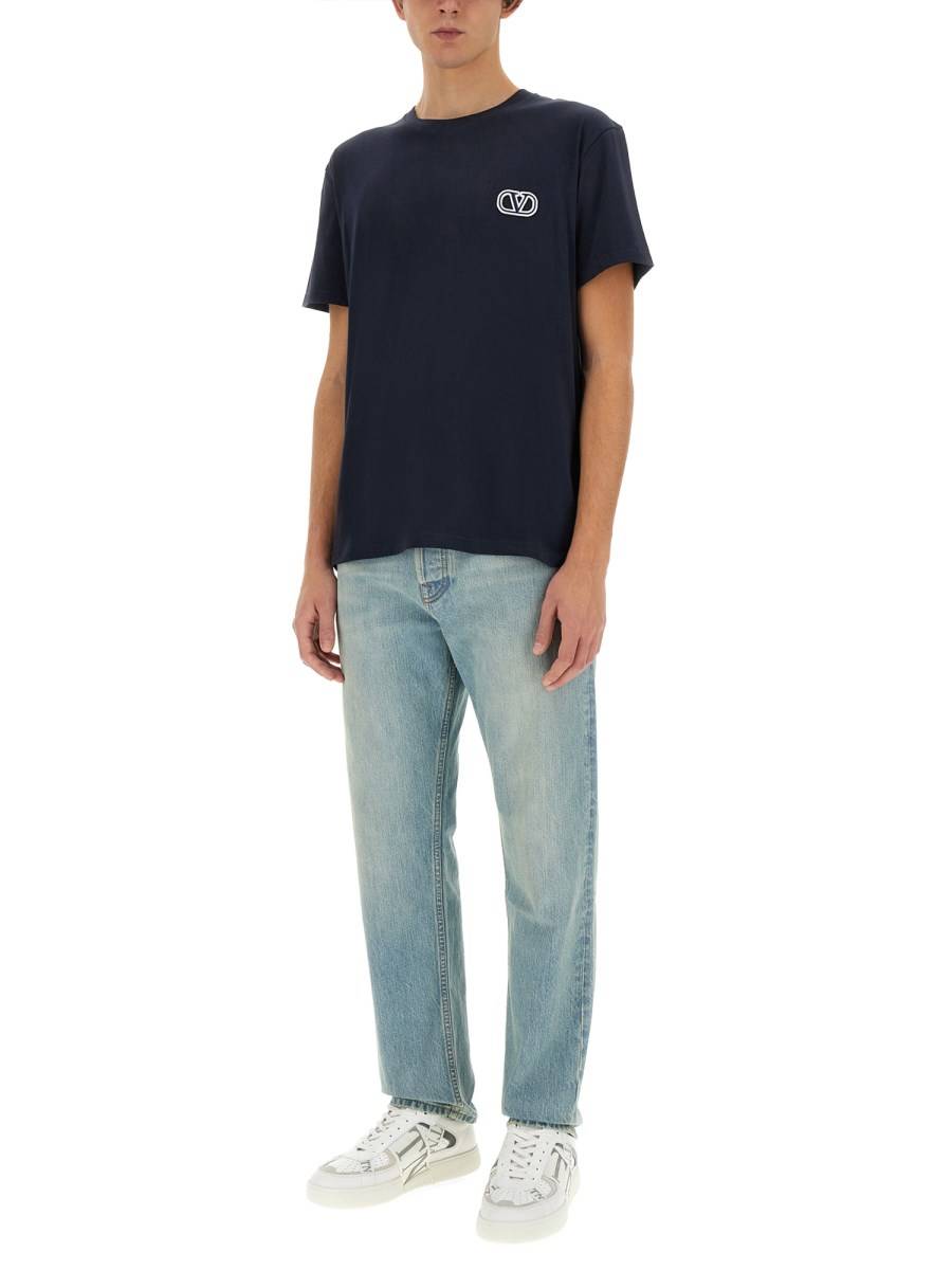 VALENTINO T-SHIRT IN COTONE CON PATCH "VLOGO SIGNATURE"