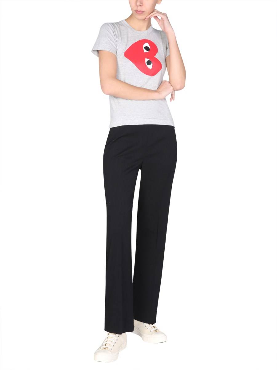 COMME DES GARCONS PLAY T-SHIRT IN COTONE CON STAMPA LOGO