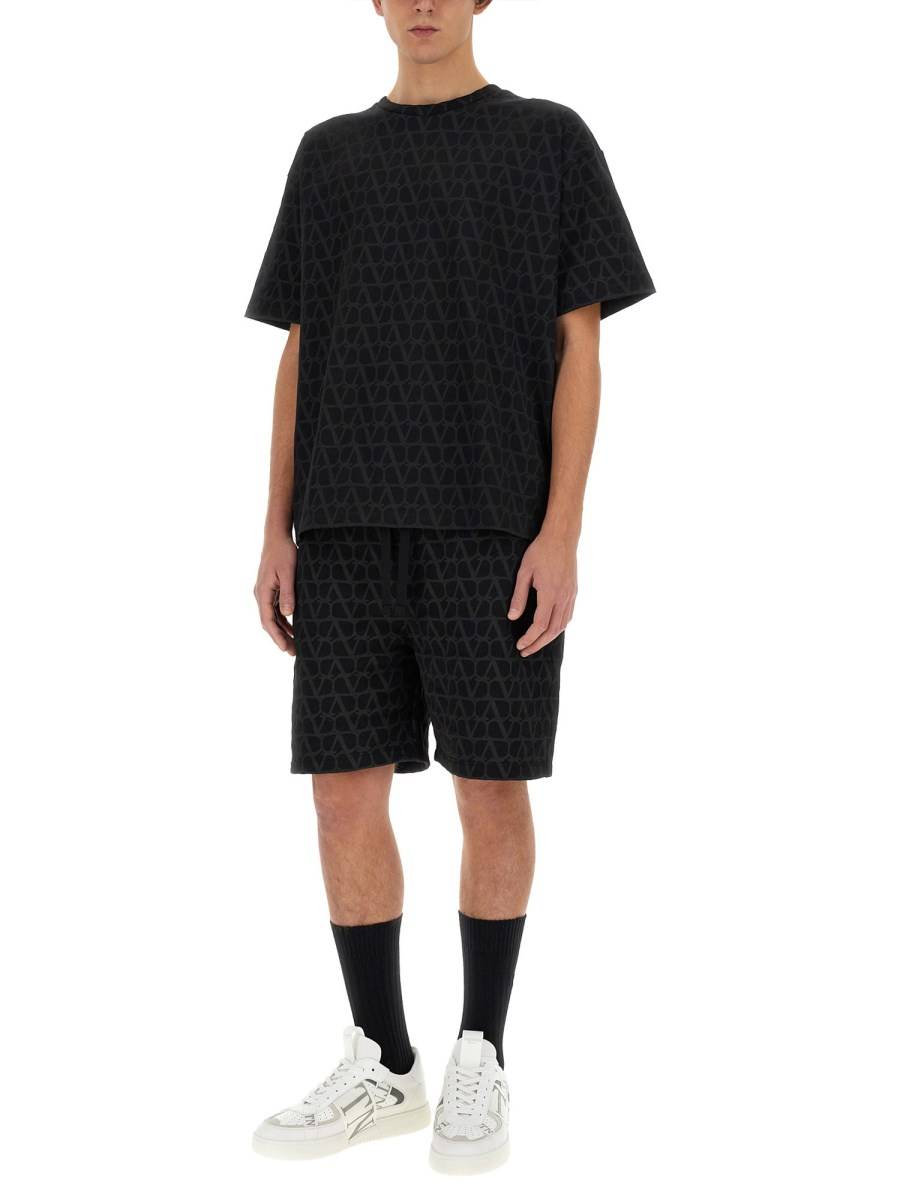 VALENTINO T-SHIRT IN COTONE CON STAMPA "TOILE ICONOGRAPHE"