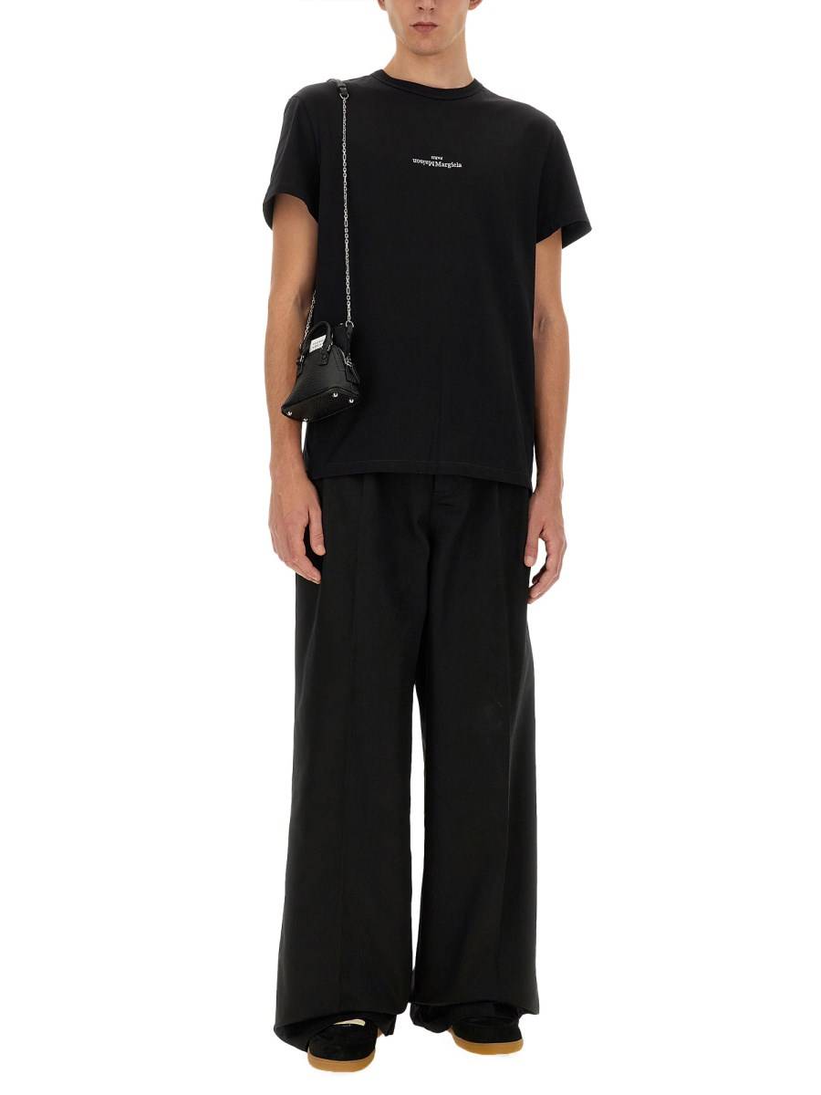 MAISON MARGIELA T-SHIRT IN COTONE MAKÒ CON LOGO RICAMATO