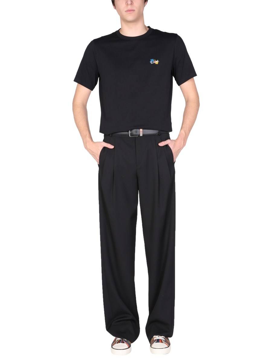 PAUL SMITH T-SHIRT IN JERSEY DI COTONE BIOLOGICO CON RICAMO LOGO