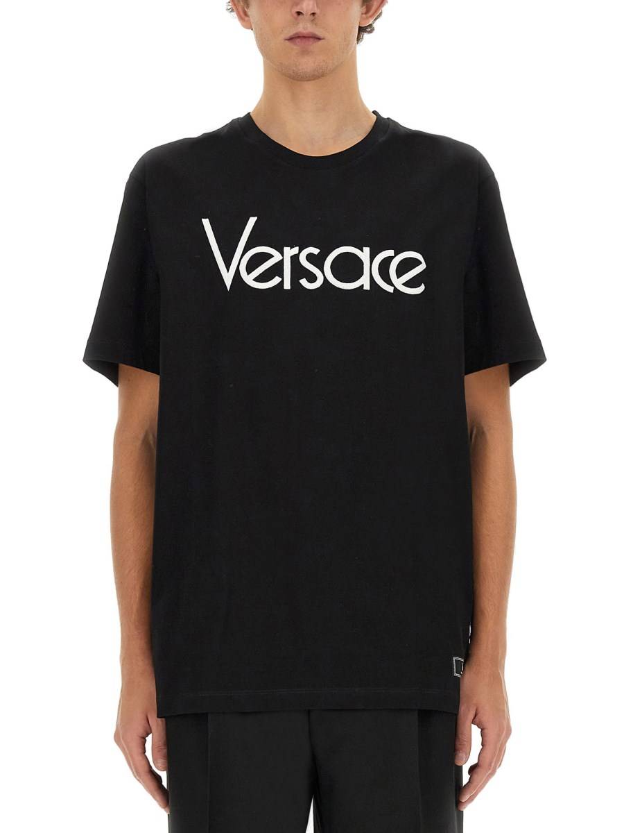 VERSACE T-SHIRT IN JERSEY DI COTONE CON 1978 RE-EDITION LOGO