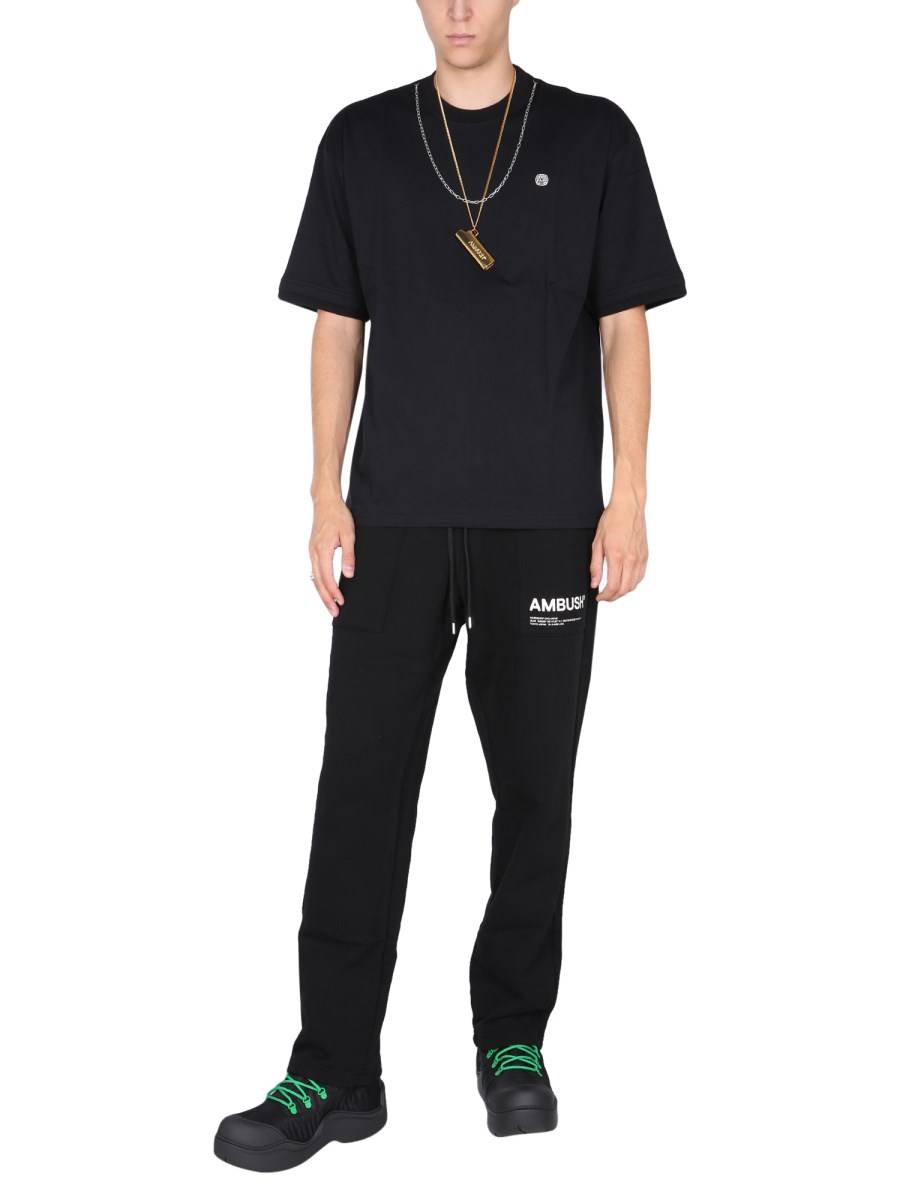 AMBUSH T-SHIRT IN JERSEY DI COTONE CON COLLO A CATENA