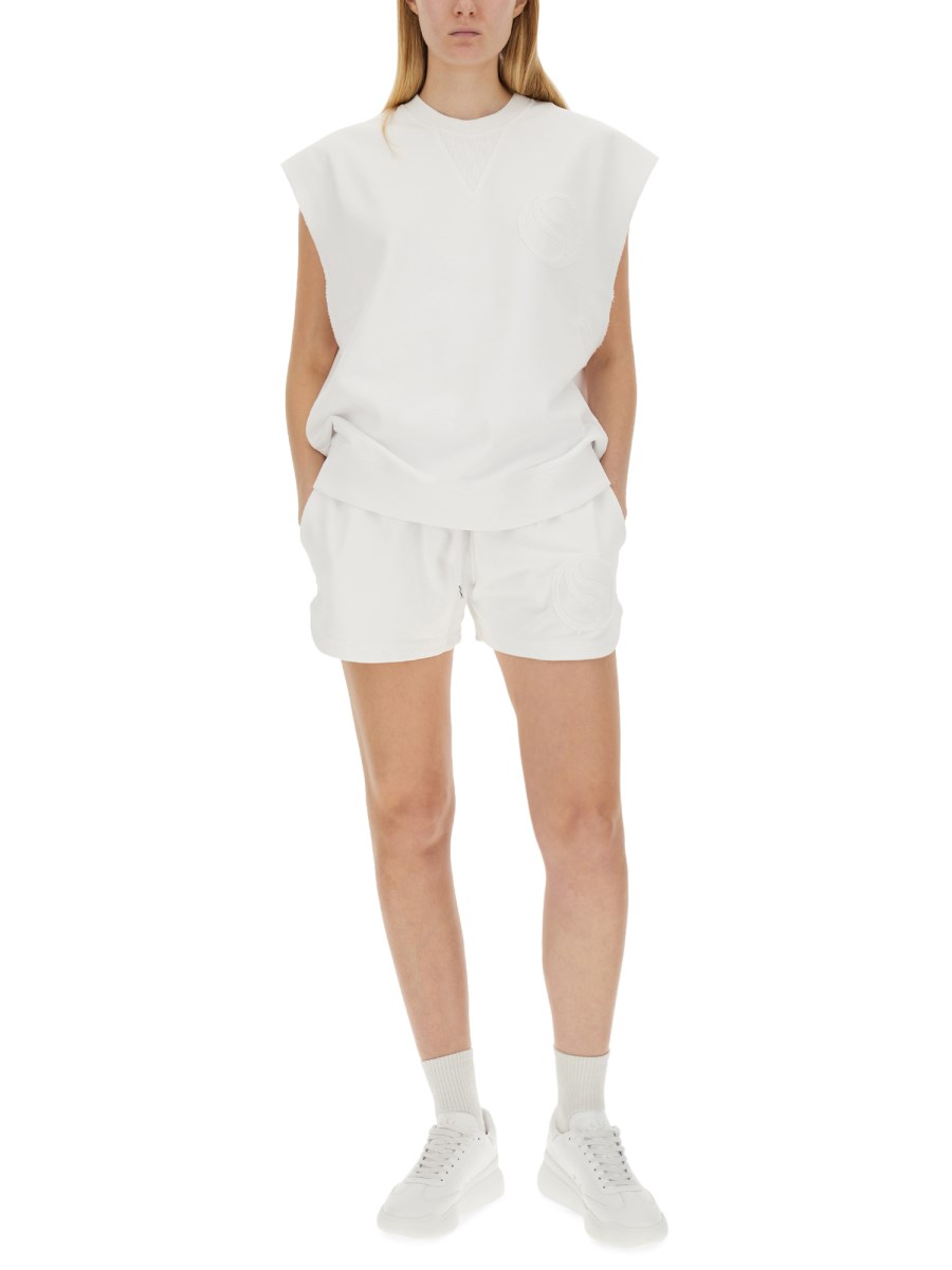 STELLA McCARTNEY T-SHIRT IN JERSEY DI COTONE CON LOGO