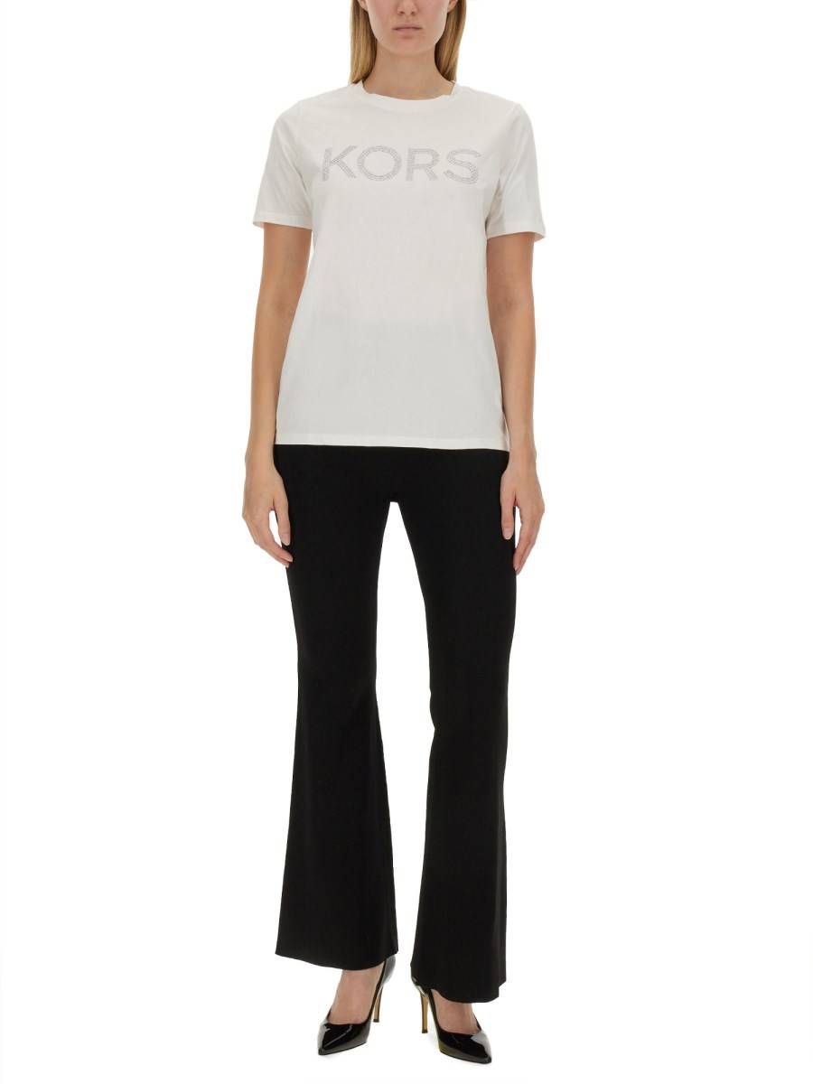 MICHAEL BY MICHAEL KORS T-SHIRT IN JERSEY DI COTONE CON LOGO BORCHIATO