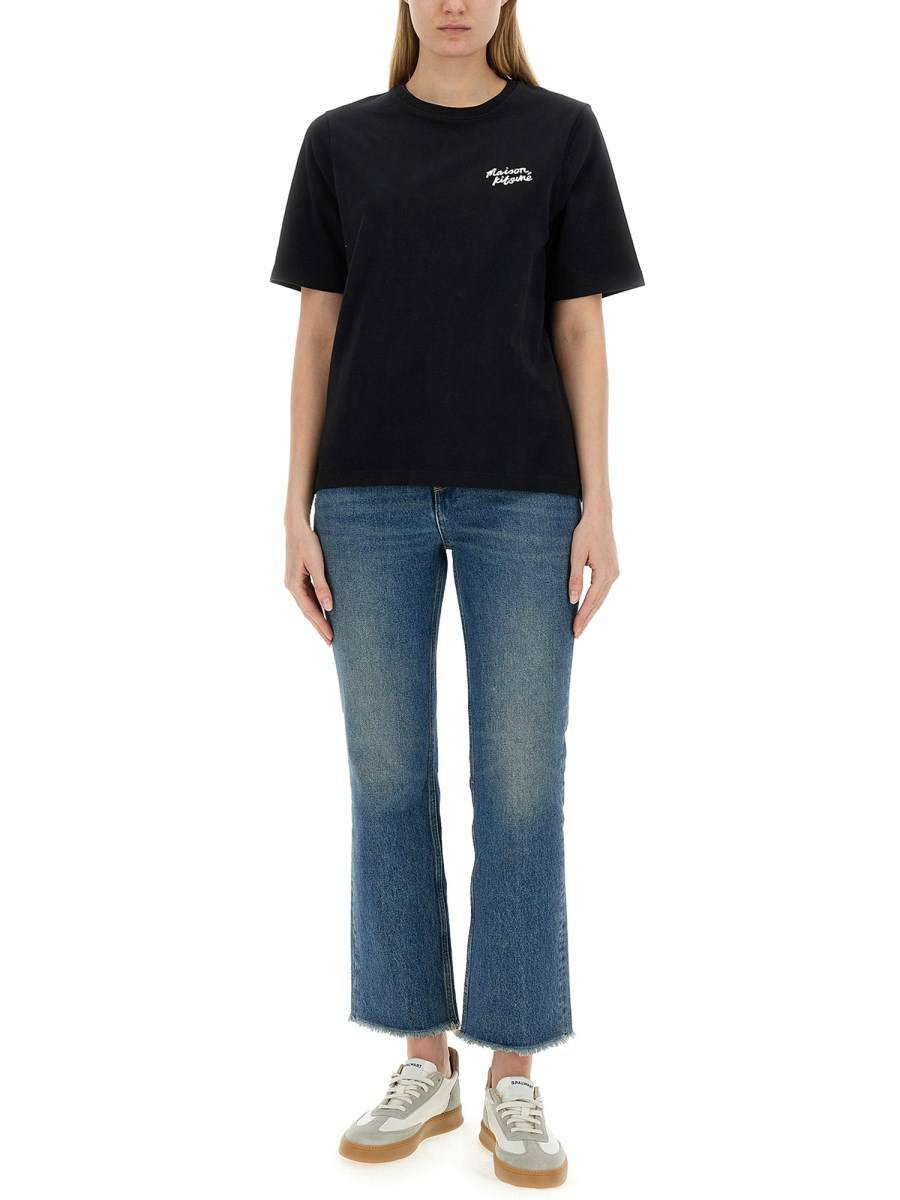 MAISON KITSUNÉ T-SHIRT IN JERSEY DI COTONE CON LOGO
